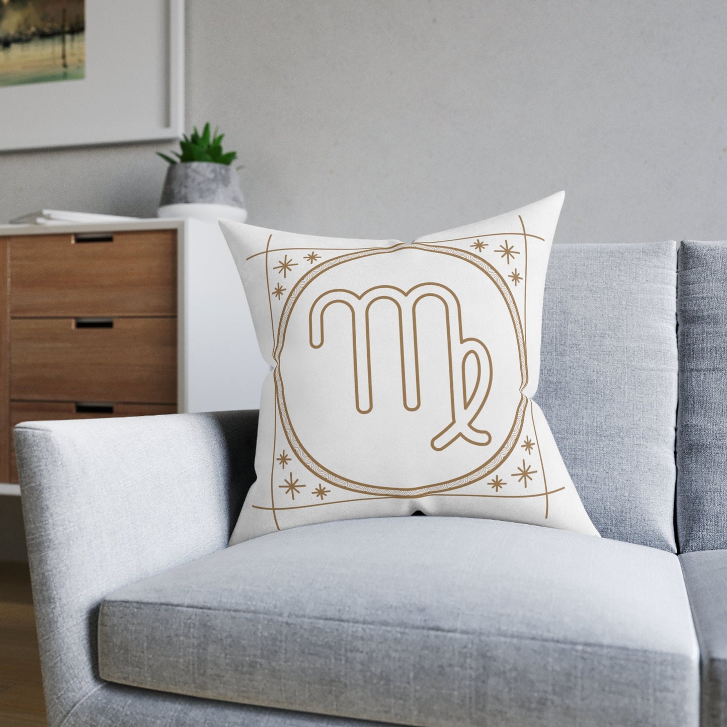 White Virgo Square Pillow
