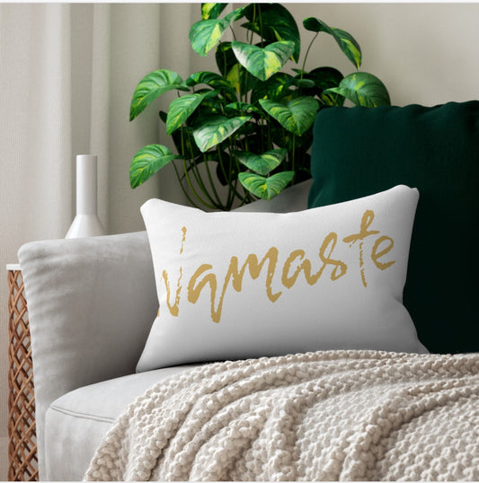 Namaste Lumbar Pillow — Spun‑Polyester Decorative Pillow with Insert