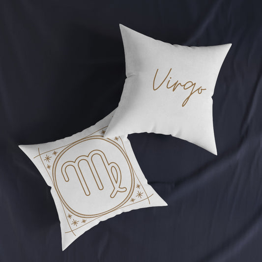 White Virgo Square Pillow