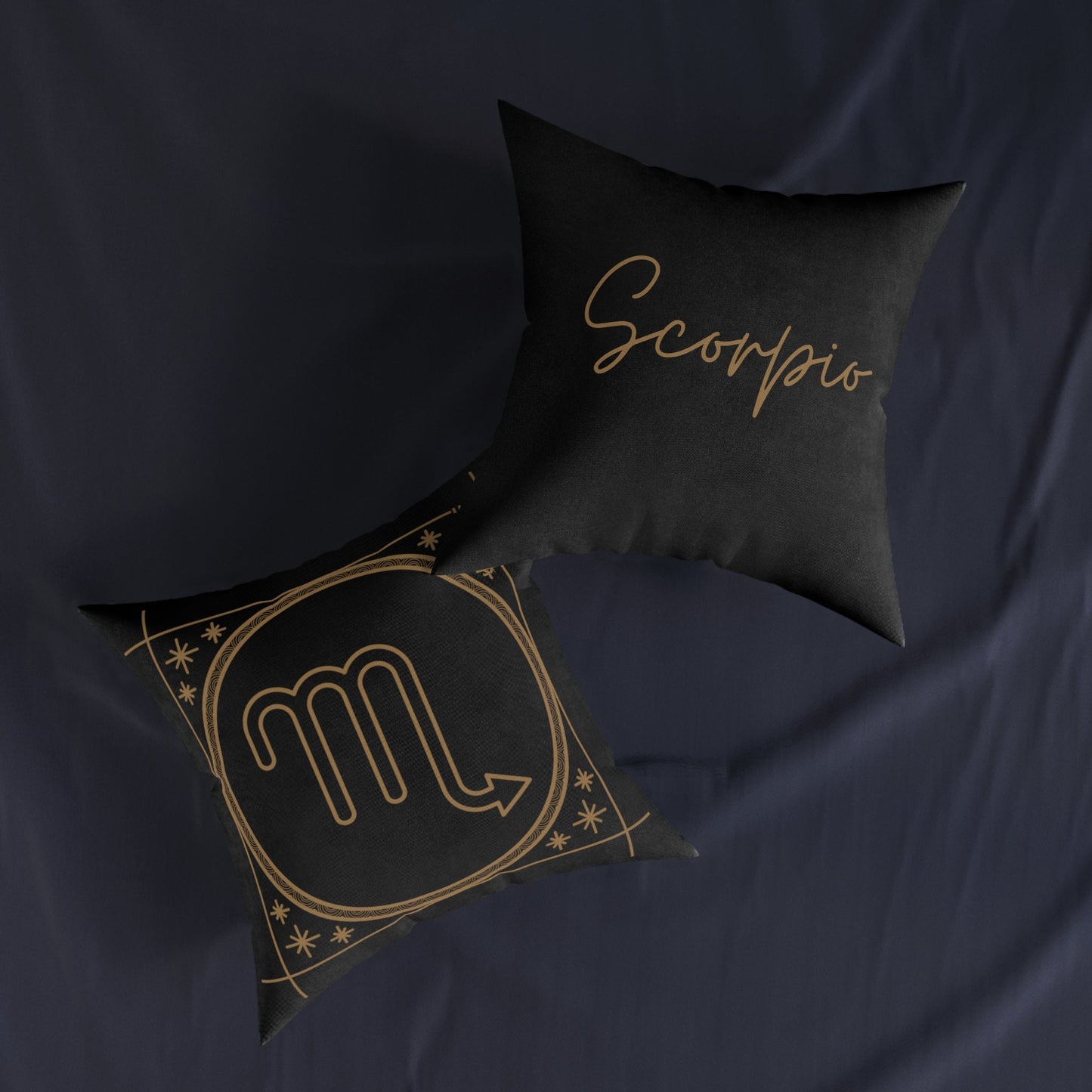 Black Onyx Scorpio Square Pillow