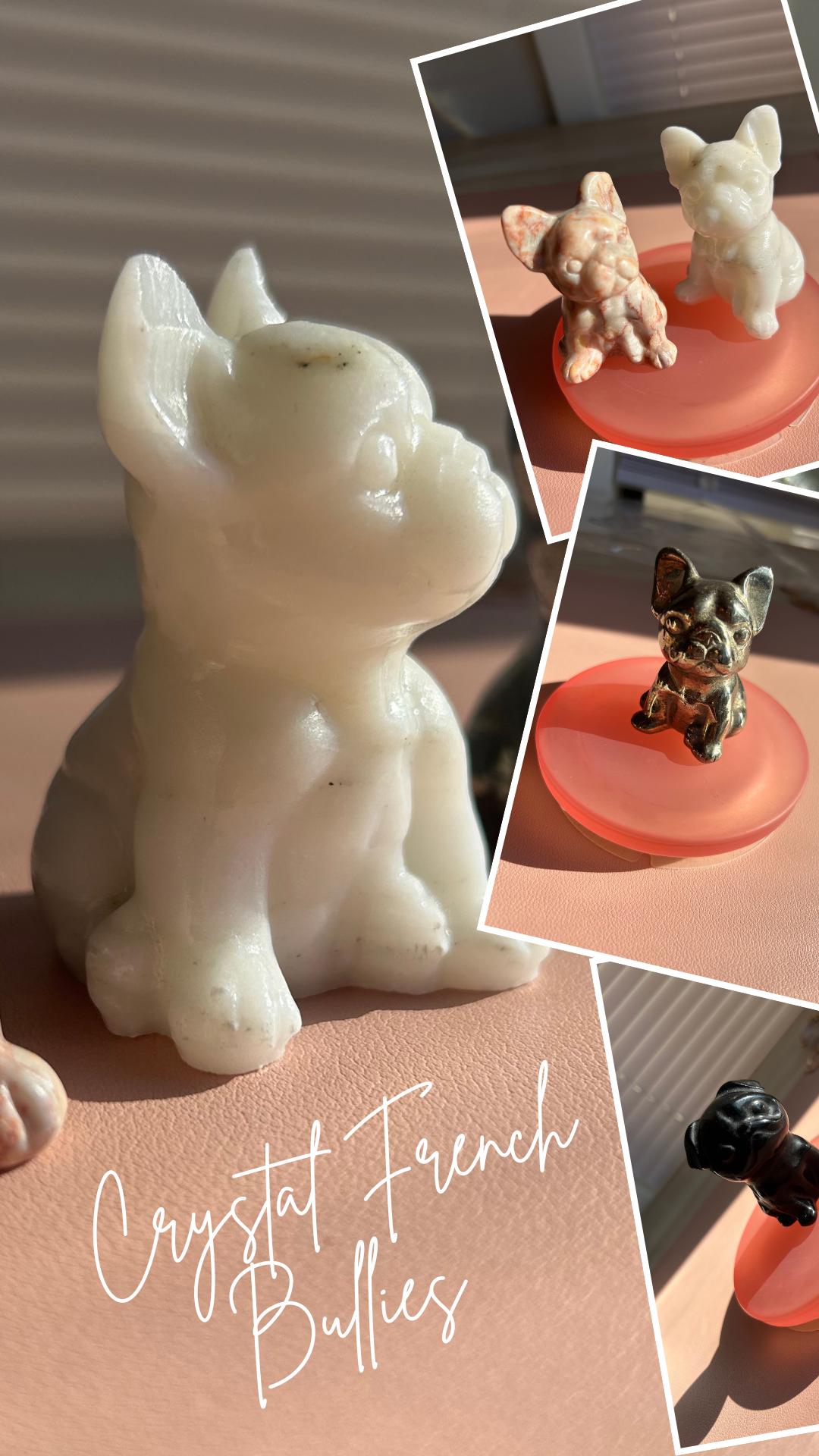 White Jade “Stitch” Crystal Bulldog