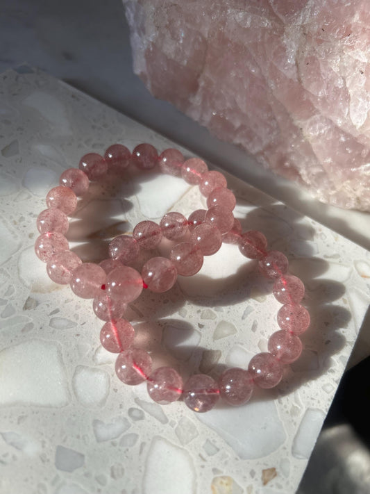 Strawberry Quartz Crystal Bracelets