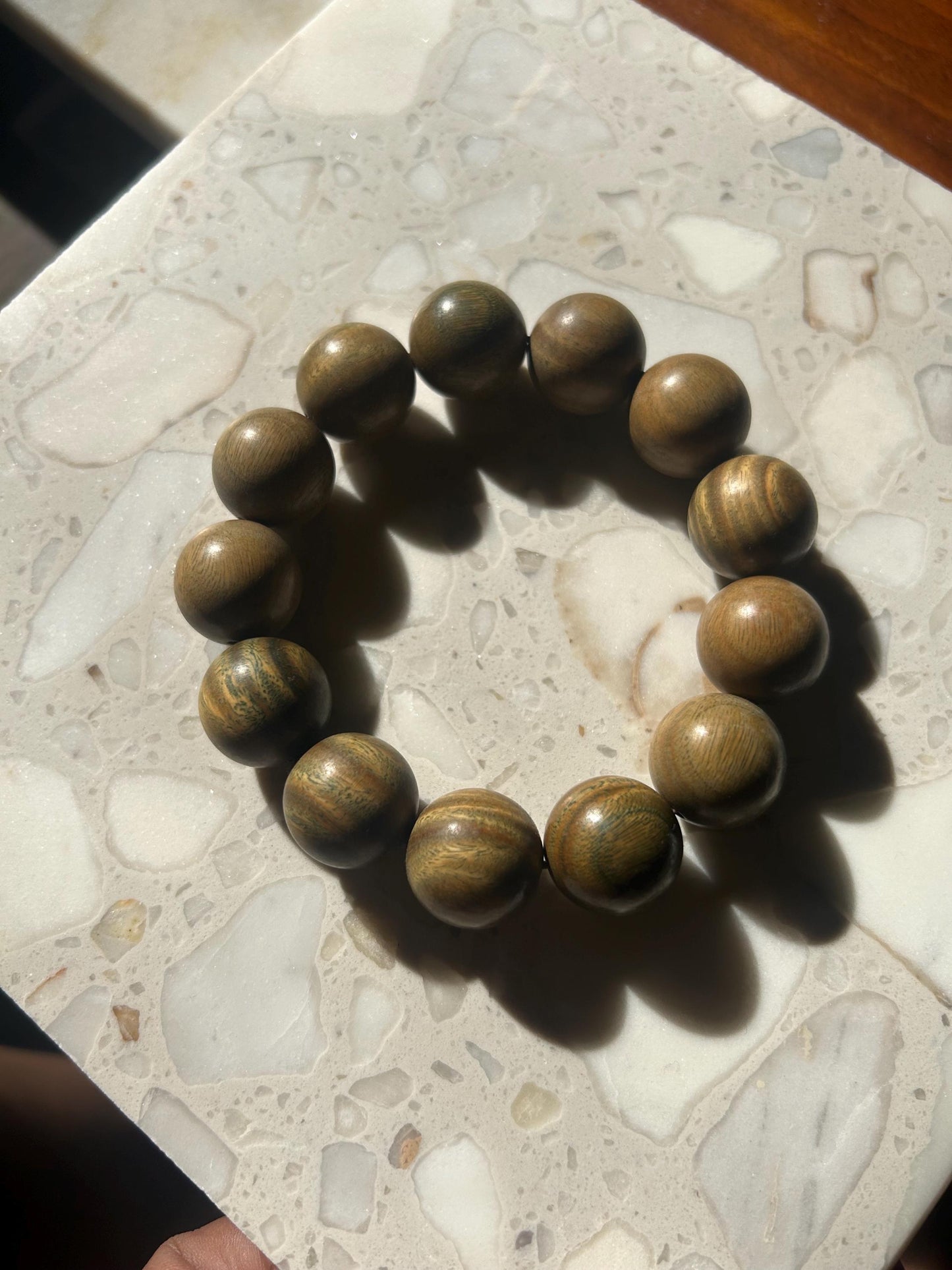 Green Argentina Sandalwood 20mm Prayer Bracelet