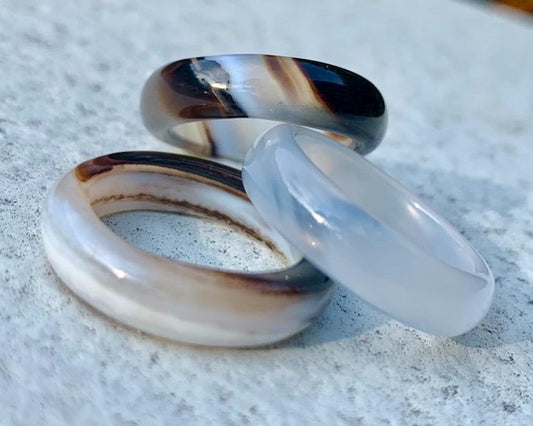 Agate Banded Rings