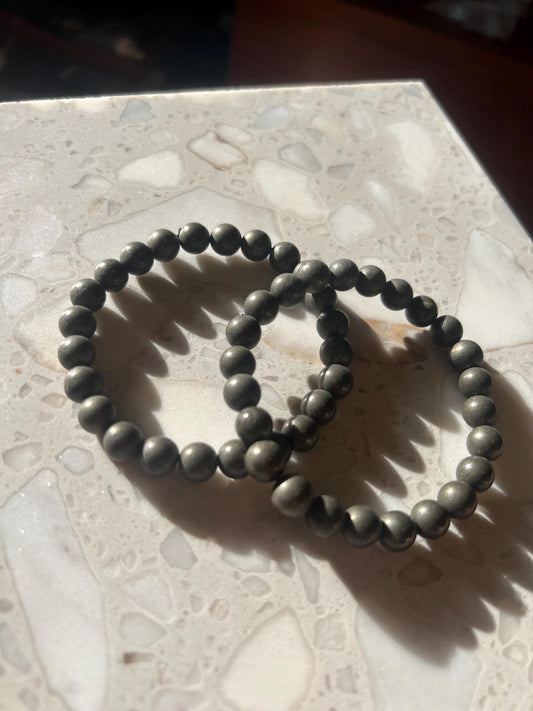 Pyrite Beaded Bracelet